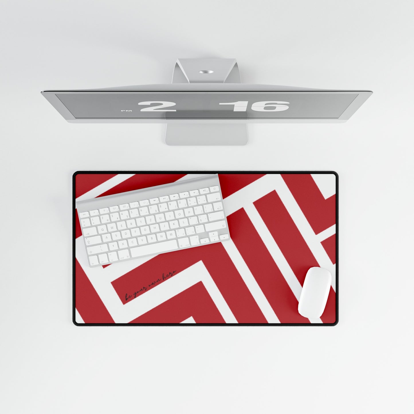 "Be Your Own Hero" Red Desk Mat Mouse Pad